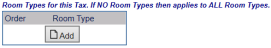 Room Types selection section for Tax.